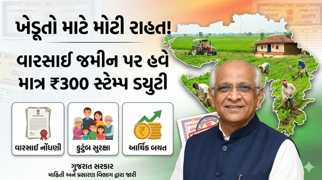 ખેતીની જમીનની વારસાઈમાં હવે માત્ર ₹300 Stamp Duty! 2 Stamp Duty News