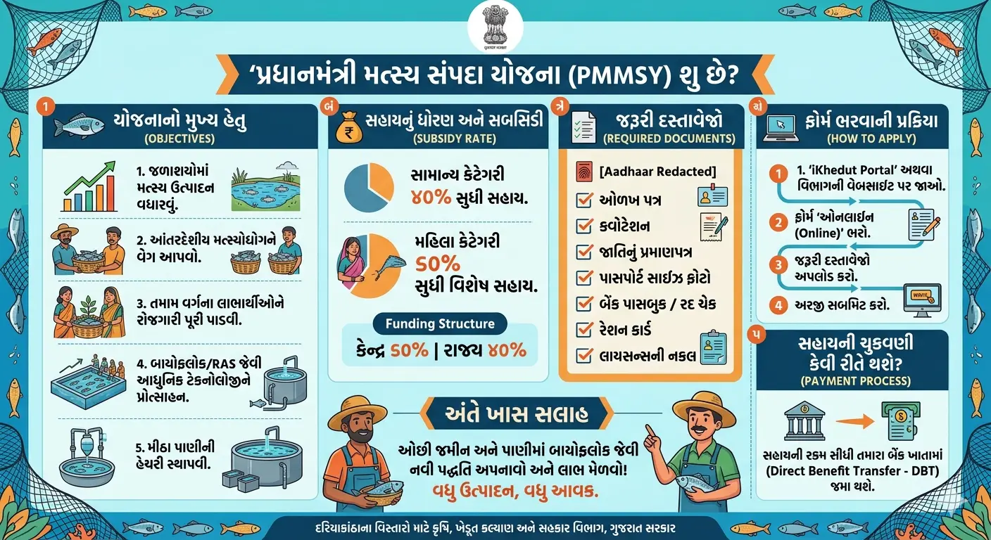 પ્રધાનમંત્રી મત્સ્ય સંપદા યોજના (PMMSY) શુ છે? માછીમારો માટેની યોજનાઓ 2 પ્રધાનમંત્રી મત્સ્ય સંપદા યોજના ગુજરત